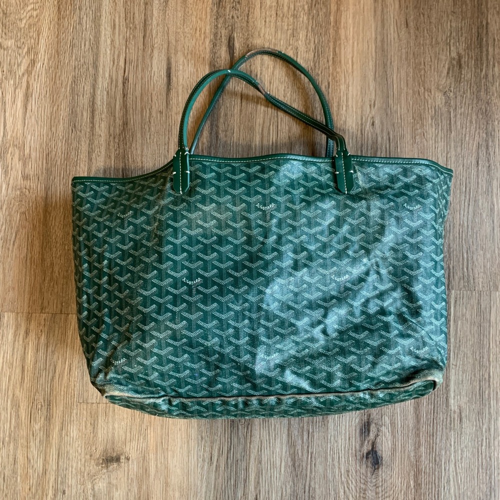 Goyard Saint Louis PM Tote Bag Green Goyardine Canvas Shopper
